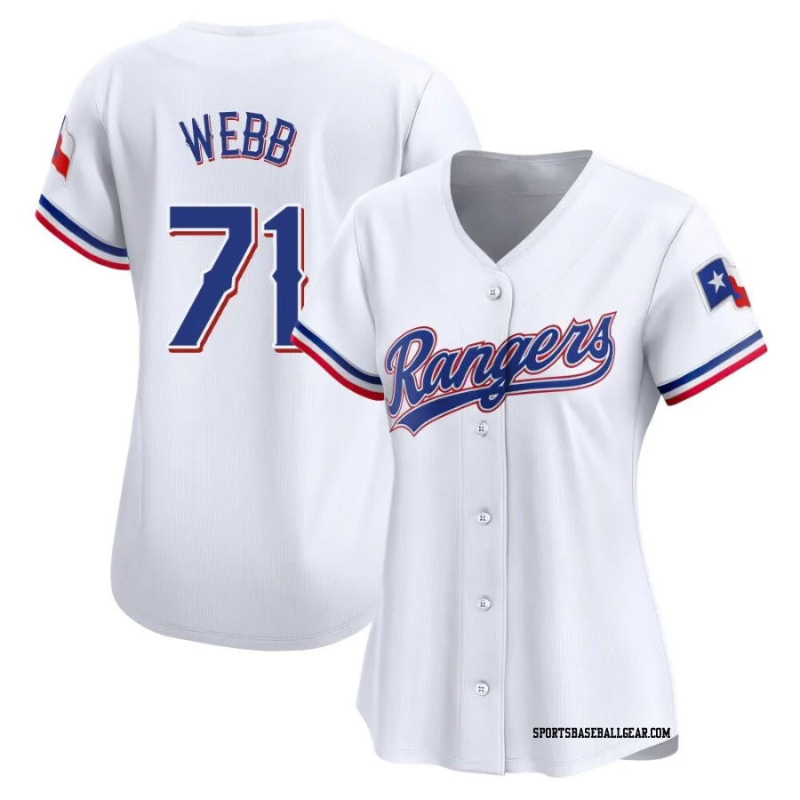 Jacob Webb Women's Texas Rangers White Limited Home Jersey