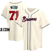 Jacob Webb Youth Atlanta Braves Cream Replica Alternate Jersey