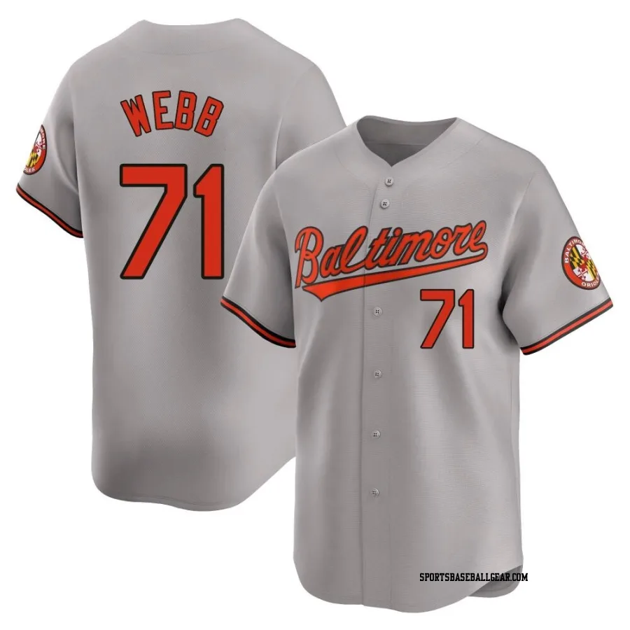 Jacob Webb Youth Baltimore Orioles Gray Limited Road Jersey