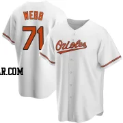 Jacob Webb Youth Baltimore Orioles White Replica Home Jersey