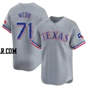 Jacob Webb Youth Texas Rangers Gray Limited Away Jersey