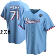 Jacob Webb Youth Texas Rangers Light Blue Replica Alternate 2023 World Series Jersey