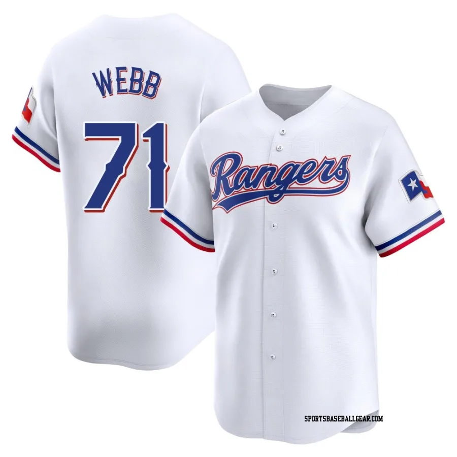 Jacob Webb Youth Texas Rangers White Limited Home Jersey