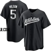 Jacob Wilson Men's Oakland Athletics Black/White Replica Jersey