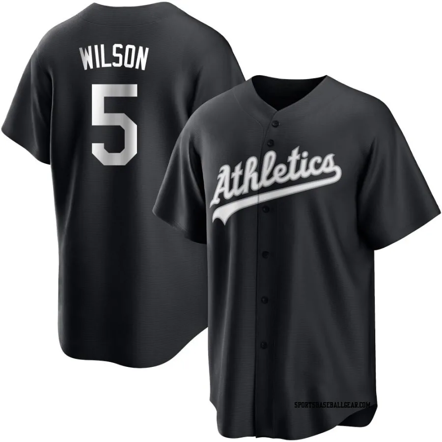 Jacob Wilson Men's Oakland Athletics Black/White Replica Jersey