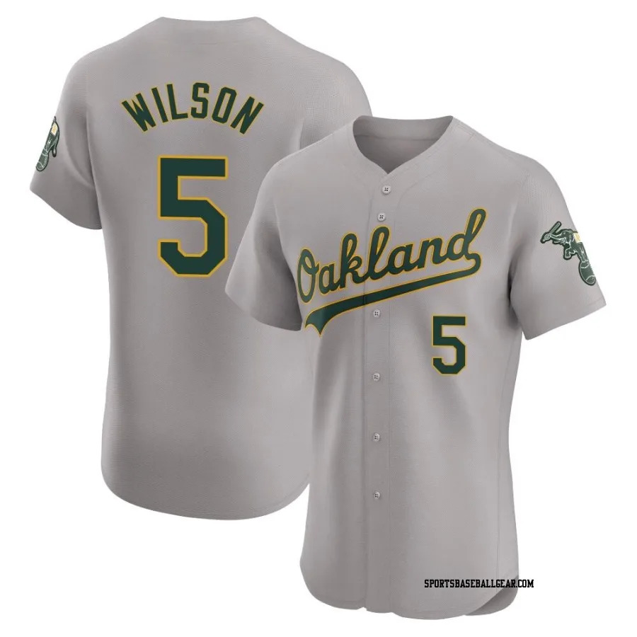 Jacob Wilson Men's Oakland Athletics Gray Elite Road Jersey