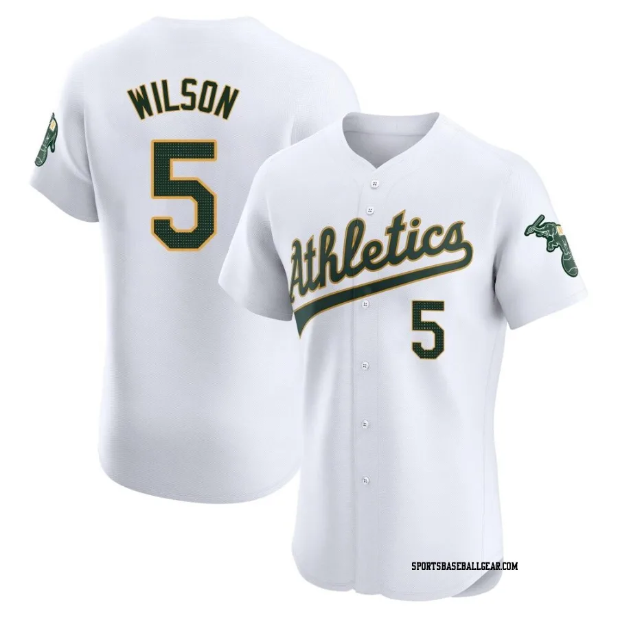 Jacob Wilson Men's Oakland Athletics White Elite Home Jersey