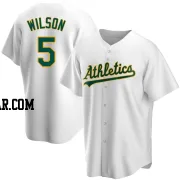 Jacob Wilson Men's Oakland Athletics White Replica Home Jersey