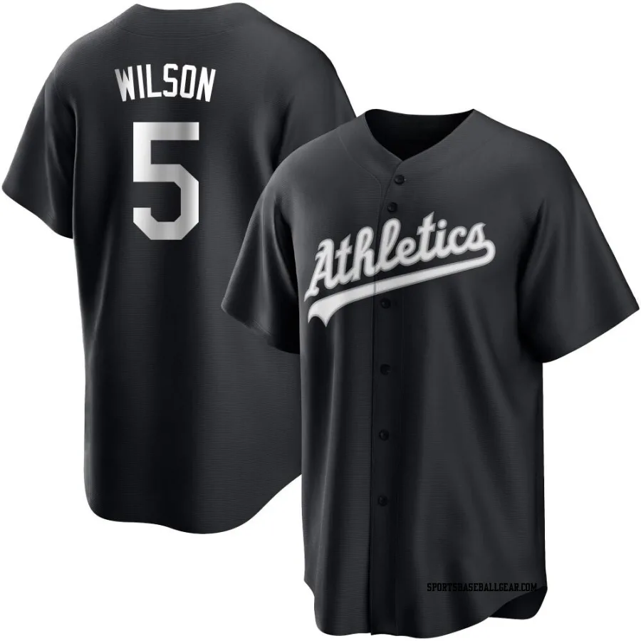 Jacob Wilson Youth Oakland Athletics Black/White Replica Jersey