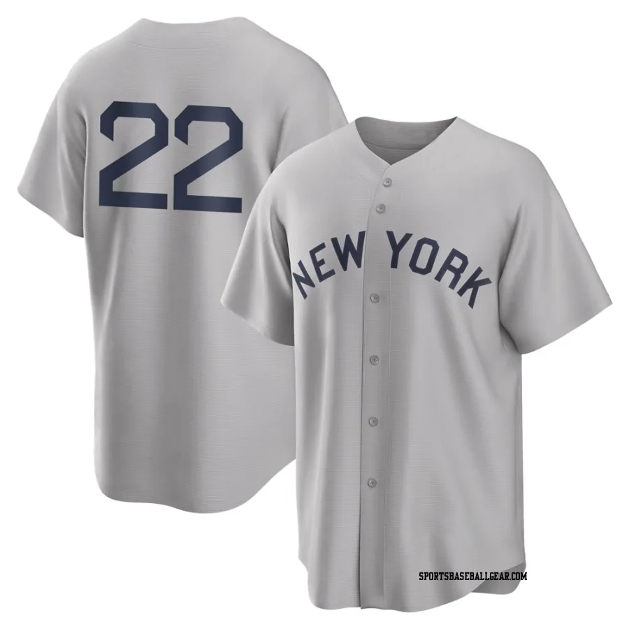 Jacoby Ellsbury Men's New York Yankees Gray Replica 2021 Field of Dreams Jersey