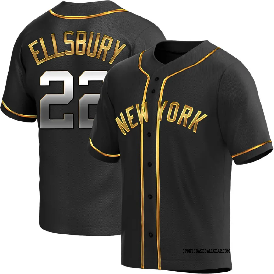 Jacoby Ellsbury Youth New York Yankees Black Golden Replica Alternate Jersey