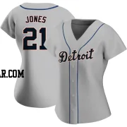 Jacoby Jones Women's Detroit Tigers Gray Replica JaCoby Jones Road Jersey