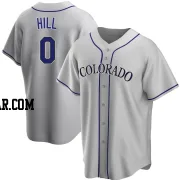 Jaden Hill Men's Colorado Rockies Gray Replica Road Jersey