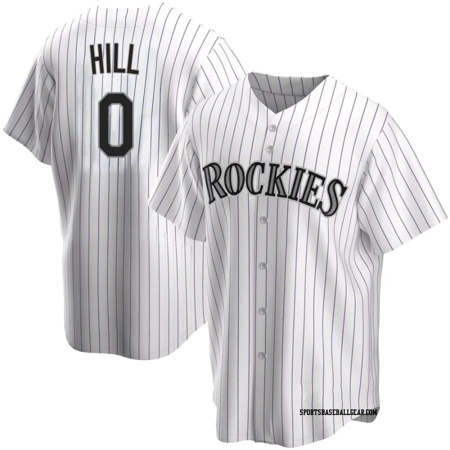 Jaden Hill Men's Colorado Rockies White Replica Home Jersey