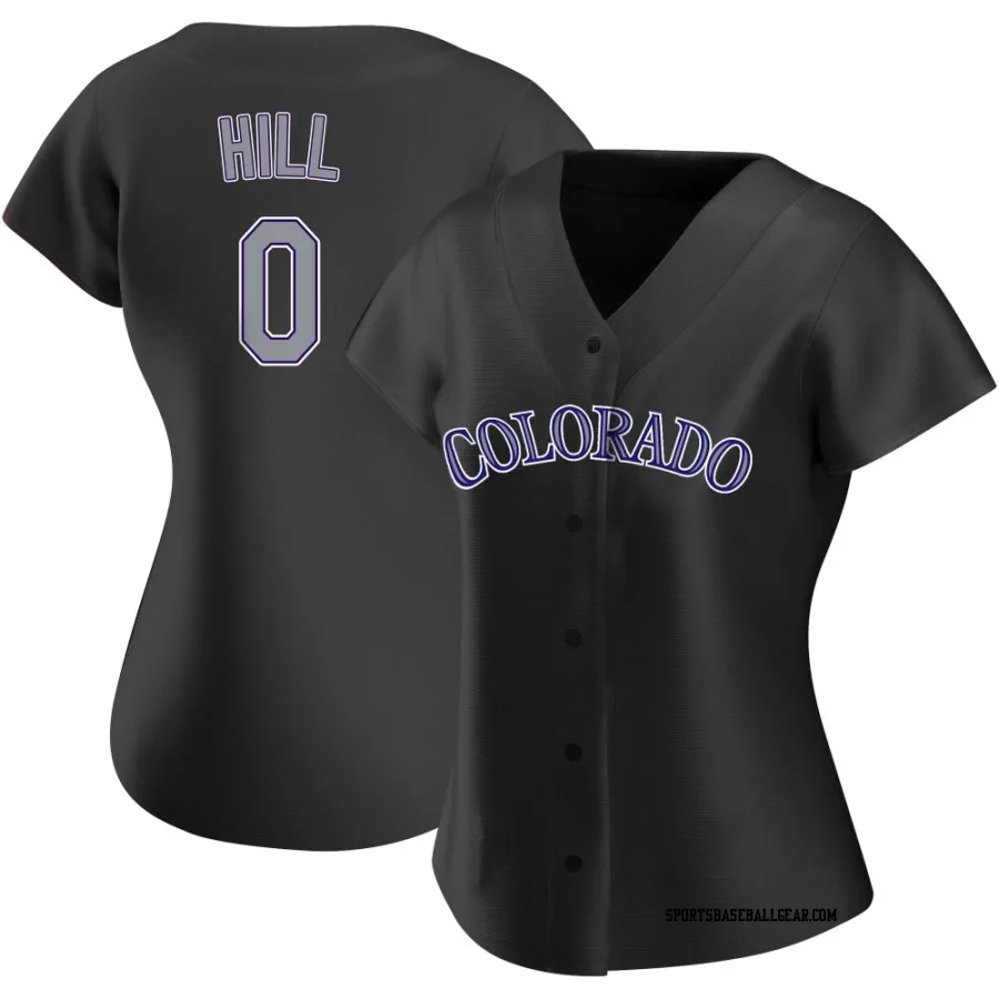 Jaden Hill Women's Colorado Rockies Black Replica Alternate Jersey