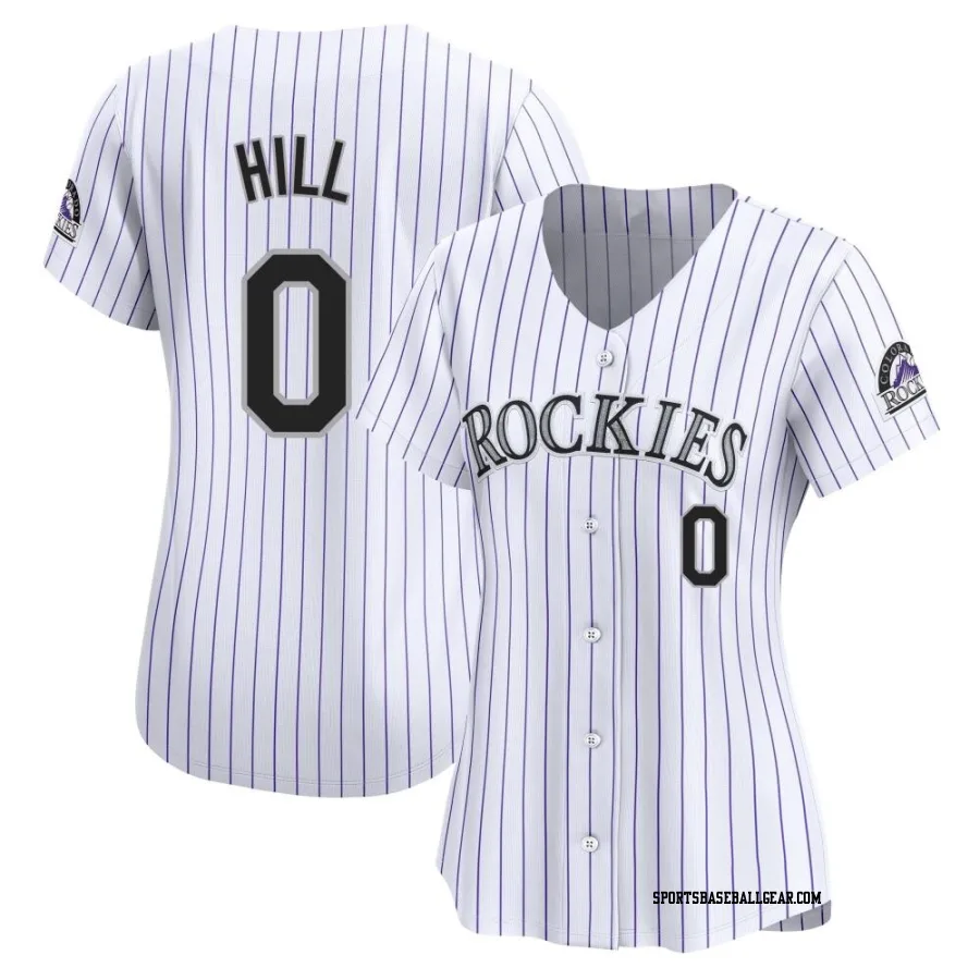 Jaden Hill Women's Colorado Rockies White Limited Home Jersey