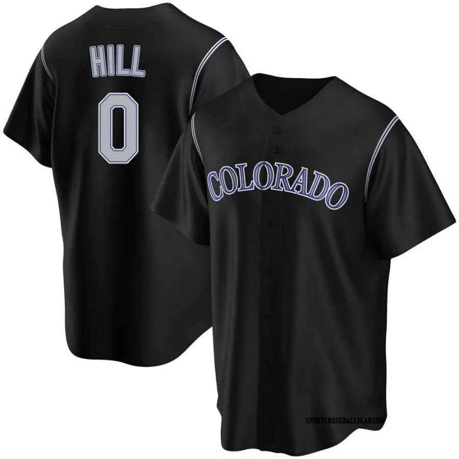 Jaden Hill Youth Colorado Rockies Black Replica Alternate Jersey