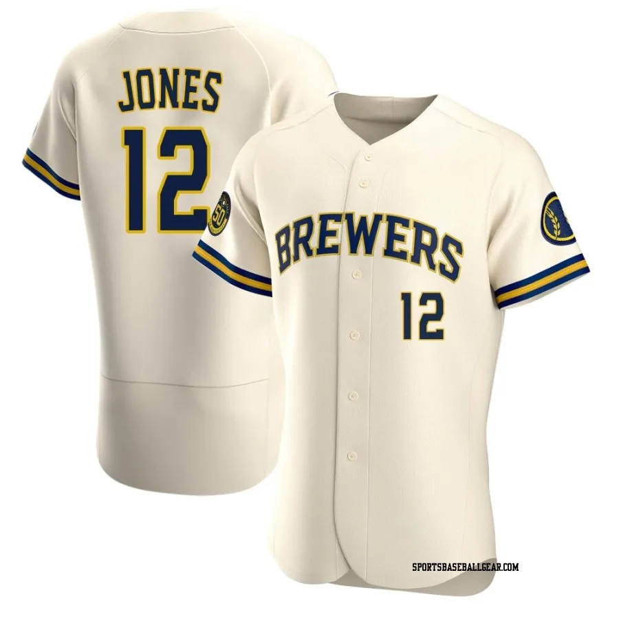 Jahmai Jones Men's Milwaukee Brewers Cream Authentic Home Jersey