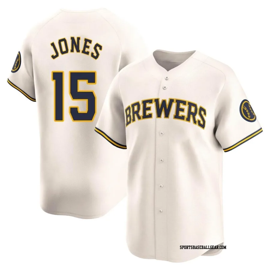 Jahmai Jones Men's Milwaukee Brewers Cream Limited Home Jersey