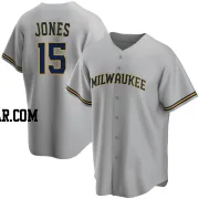 Jahmai Jones Men's Milwaukee Brewers Gray Replica Road Jersey