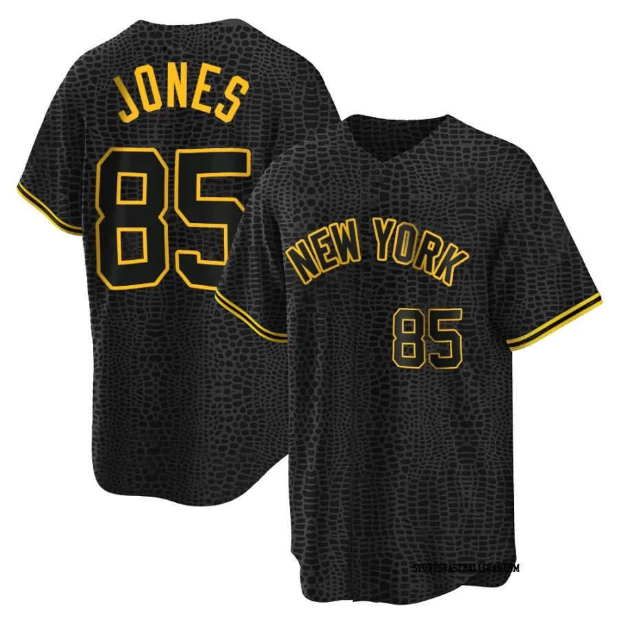 Jahmai Jones Men's New York Yankees Black Replica Snake Skin City Jersey