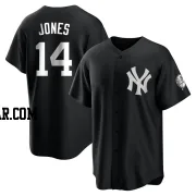 Jahmai Jones Men's New York Yankees Black/White Replica Jersey