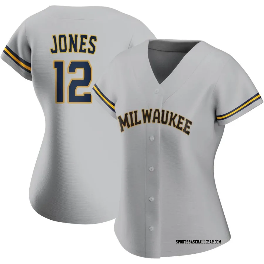 Jahmai Jones Women's Milwaukee Brewers Gray Authentic Road Jersey