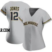 Jahmai Jones Women's Milwaukee Brewers Gray Replica Road Jersey