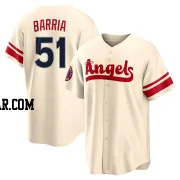 Jaime Barria Men's Los Angeles Angels Cream Replica 2022 City Connect Jersey