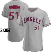 Jaime Barria Men's Los Angeles Angels Gray Authentic Road Jersey