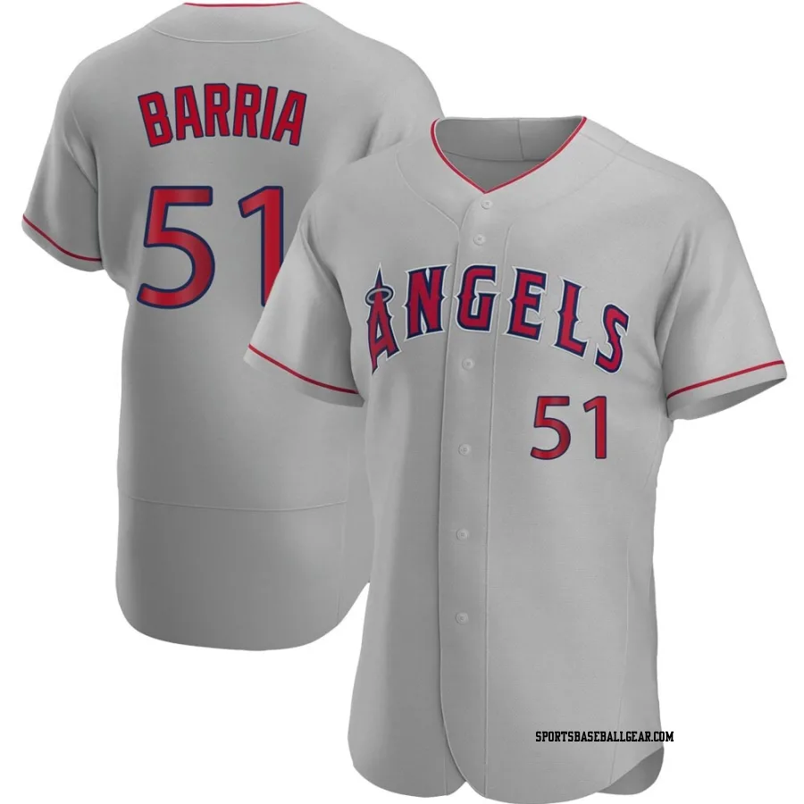 Jaime Barria Men's Los Angeles Angels Gray Authentic Road Jersey