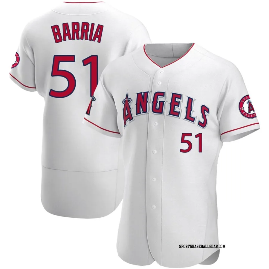 Jaime Barria Men's Los Angeles Angels White Authentic Jersey