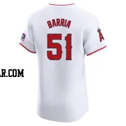 Jaime Barria Men's Los Angeles Angels White Elite Home Patch Jersey