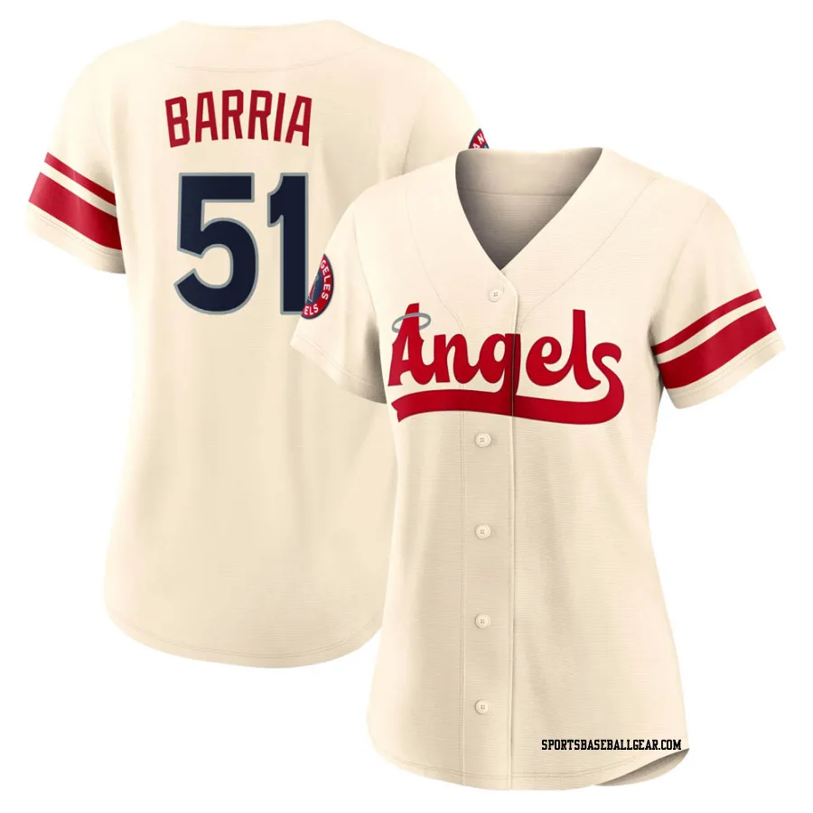 Jaime Barria Women's Los Angeles Angels Cream Authentic 2022 City Connect Jersey