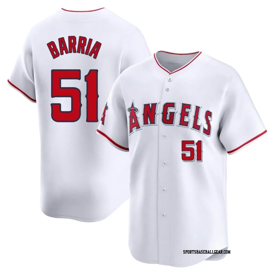 Jaime Barria Youth Los Angeles Angels White Limited Home Jersey