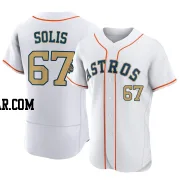 Jairo Solis Men's Houston Astros Gold Authentic White 2023 Collection Jersey