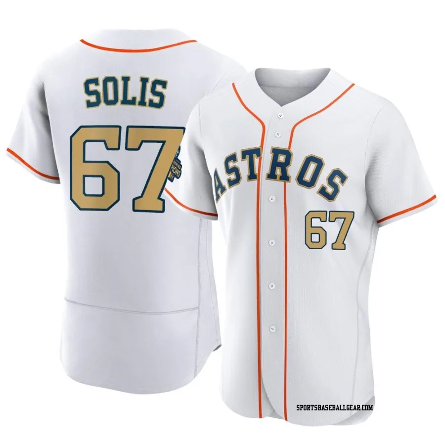 Jairo Solis Men's Houston Astros Gold Authentic White 2023 Collection Jersey