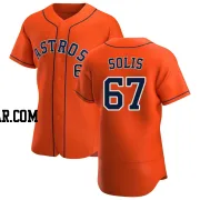 Jairo Solis Men's Houston Astros Orange Authentic Alternate Jersey