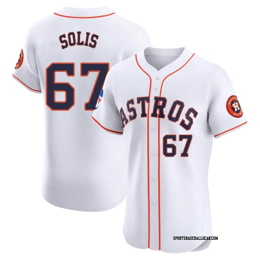 Jairo Solis Men's Houston Astros White Elite Home Patch Jersey