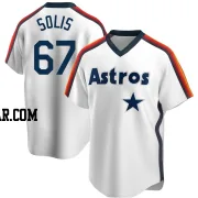 Jairo Solis Men's Houston Astros White Replica Home Cooperstown Collection Team Jersey