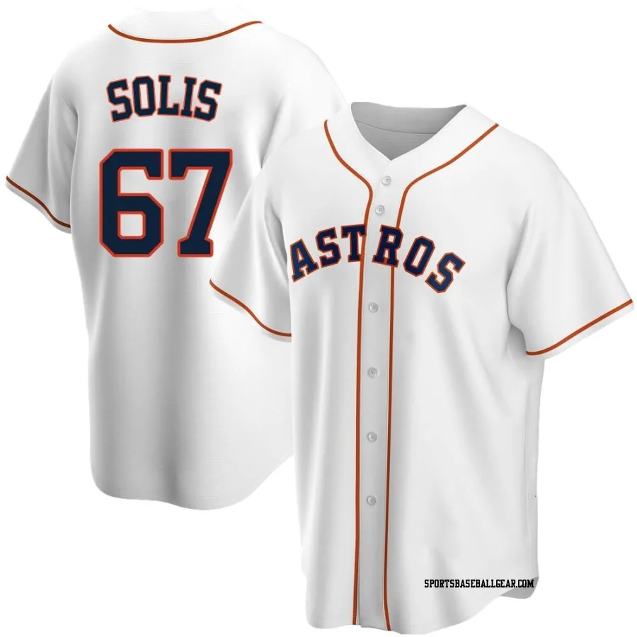 Jairo Solis Men's Houston Astros White Replica Home Jersey