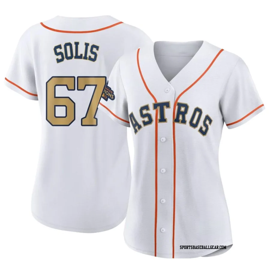 Jairo Solis Women's Houston Astros Gold Authentic White 2023 Collection Jersey