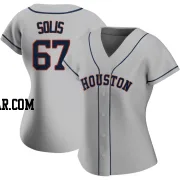 Jairo Solis Women's Houston Astros Gray Authentic Road 2020 Jersey