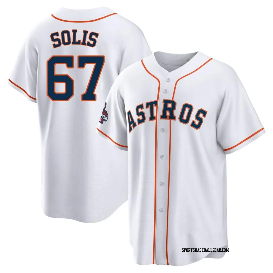 Jairo Solis Youth Houston Astros White Replica 2022 World Series Champions Home Jersey