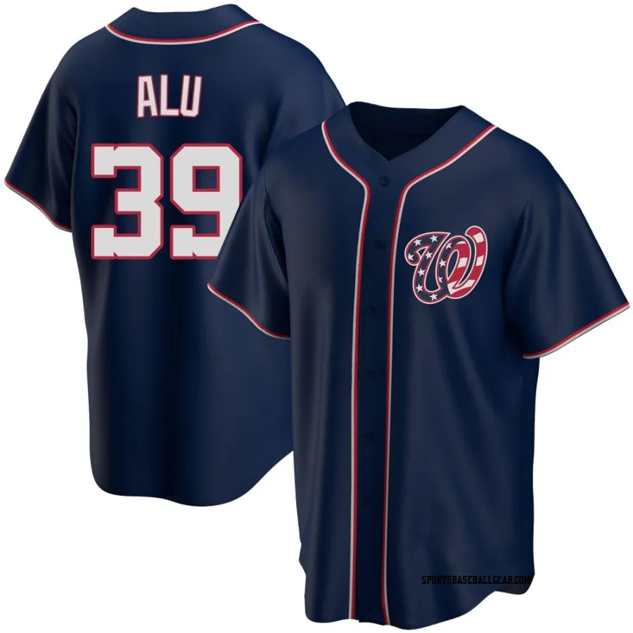 Jake Alu Men's Washington Nationals Navy Replica Alternate Team Jersey