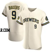 Jake Bauers Men's Milwaukee Brewers Cream Authentic Home Jersey