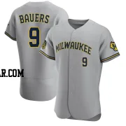 Jake Bauers Men's Milwaukee Brewers Gray Authentic Road Jersey