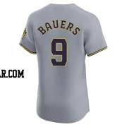 Jake Bauers Men's Milwaukee Brewers Gray Elite Road Jersey