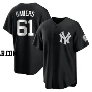 Jake Bauers Men's New York Yankees Black/White Replica Jersey