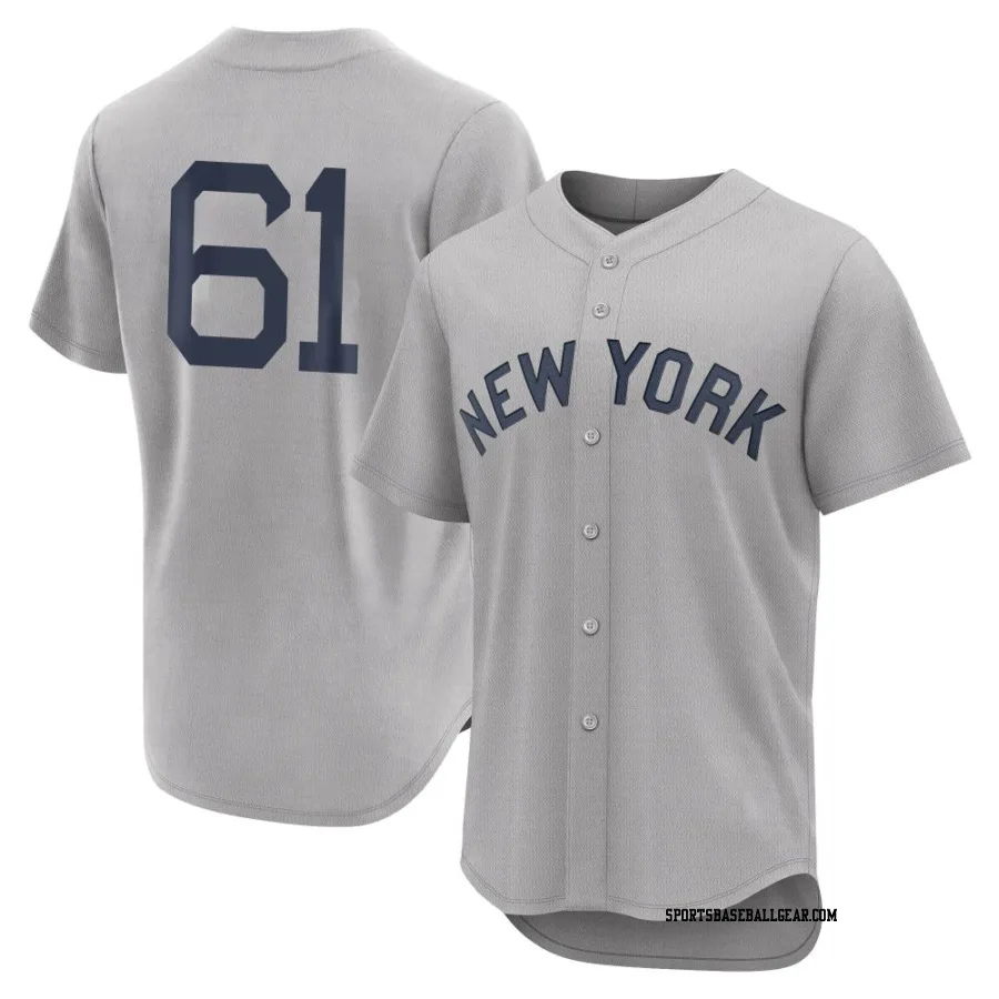 Jake Bauers Men's New York Yankees Gray Authentic 2021 Field of Dreams Jersey